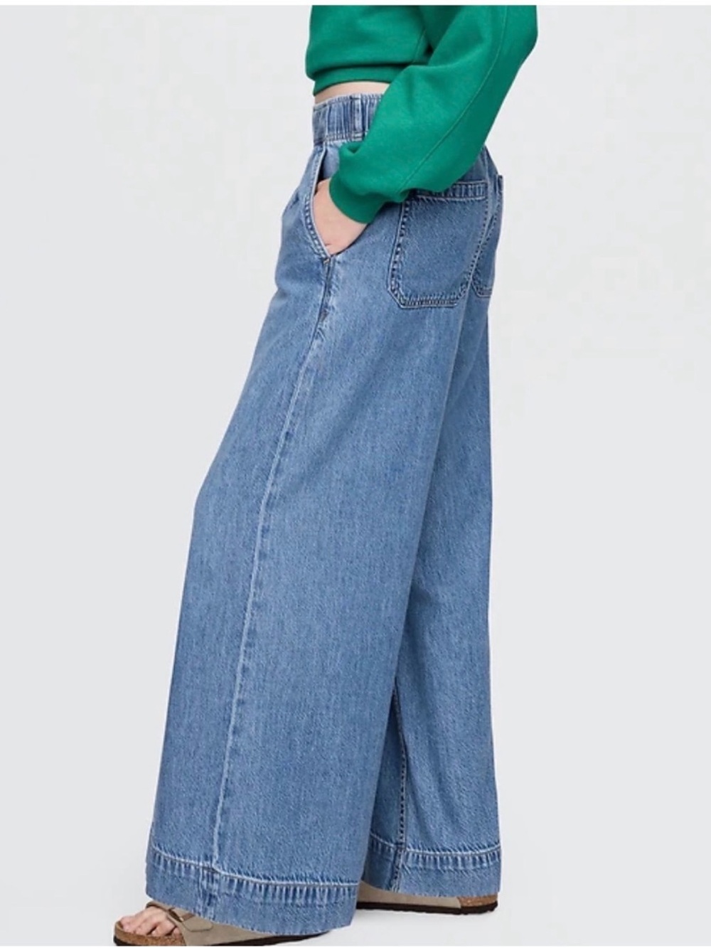 BOGO! Gap Baggy Easy Jean Wide Leg Medium Indigo Wash Size Large - Picture 2 of 10